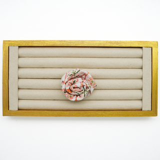 Italian Majolica Tile Floral Brooch and Turban