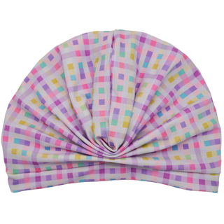 UV 50+ Aloe Cooling Activewear Turban | Pastel Checkers