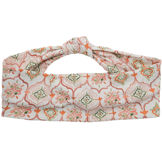 Italian Majolica Tile Floral Brooch and Headband