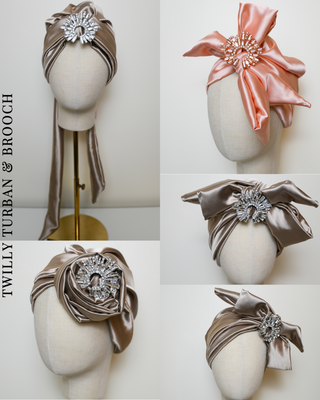 Luxurious Satin Turban and Twilly Scarf Set
