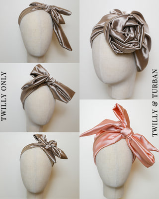 Luxurious Satin Turban and Twilly Scarf Set