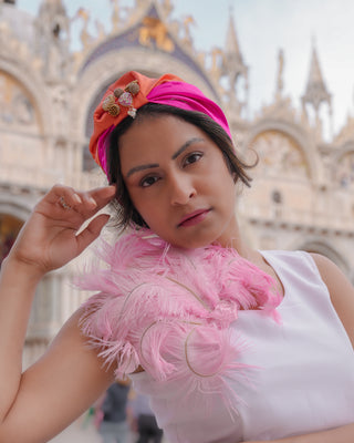 Handmade Mask Embellishment Satin Lined Turban