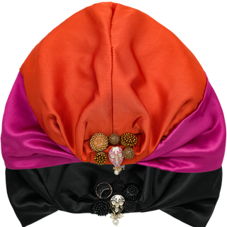 Handmade Mask Embellishment Satin Lined Turban