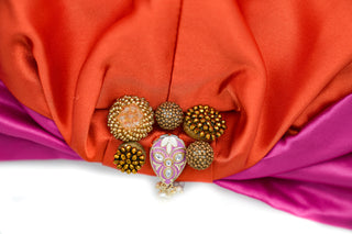Handmade Mask Embellishment Satin Lined Turban