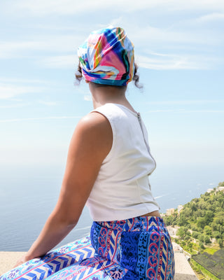 UV 50+ Aloe Cooling Activewear Turban | Water and Sand Marble