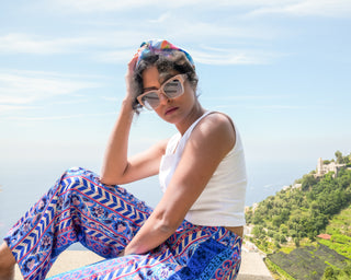 UV 50+ Aloe Cooling Activewear Turban | Water and Sand Marble