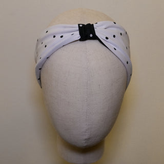 Black White Polka Dot Reversible Headband