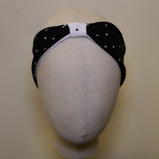 Black White Polka Dot Reversible Headband