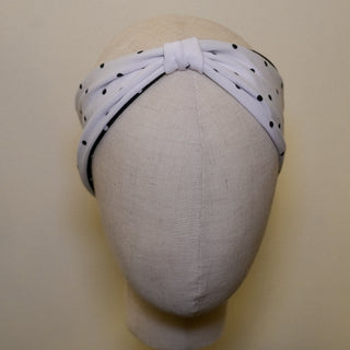 Black White Polka Dot Reversible Headband