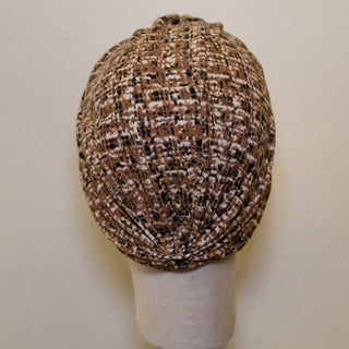 Brown Tweed Print Pre-Tied Turban