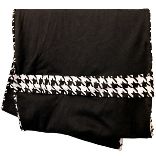 Black White Houndstooth Reversible Adjustable Headwrap