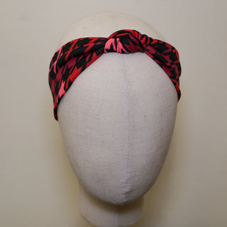 Red Pink Houndstooth Headband