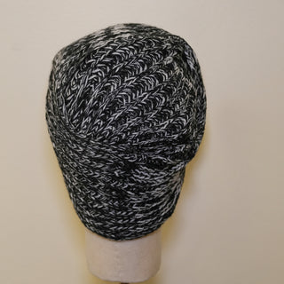 Knit Turban Black White Speckle