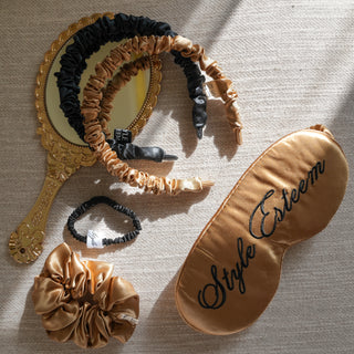 silk sleep mask, silk sleepwear, silk headband, silk scrunchie, silk scrunchie set, silk head wrap, silk pillowcase, slip silk, blissy, silk gift, silk gifts for her