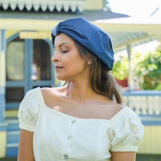 Seersucker and Organic Cotton Loop Turban