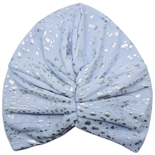 Metallic Silver Speckled Twist Knot Turban