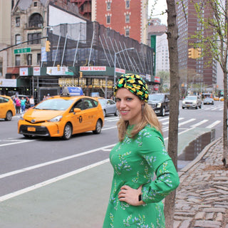 Lemon Print Loop Cotton Turban