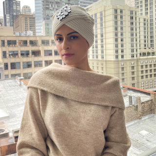 Knit Turban Bling Diamonds