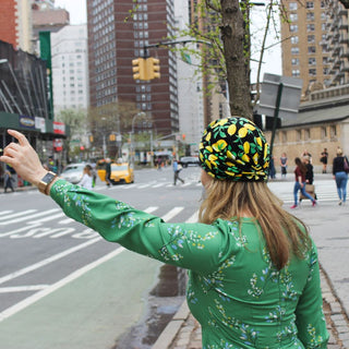 Lemon Print Loop Cotton Turban