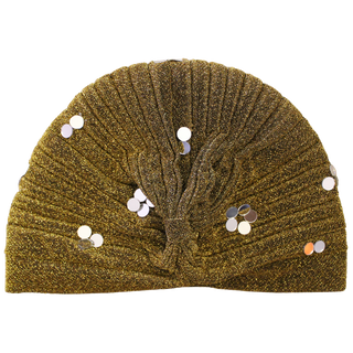 Shimmery Pleated Mirror Designer Turban