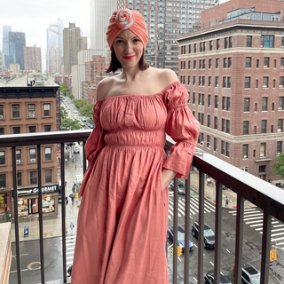 Top Knot Two Tone Cotton Blend Turban