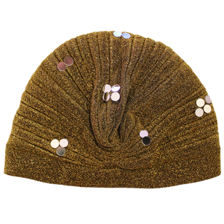 Shimmery Pleated Mirror Designer Turban