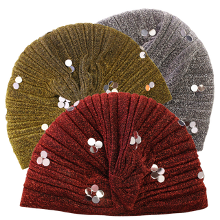 Shimmery Pleated Mirror Designer Turban