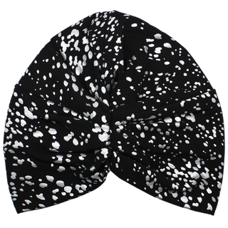 Metallic Silver Speckled Twist Knot Turban