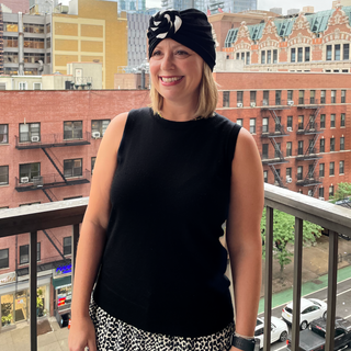 Top Knot Two Tone Cotton Blend Turban