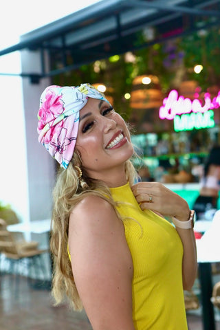 Multicolor Floral Bling Fringe Gem Designer Turban