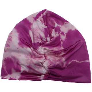 Tie Dye Hand Beaded Wood Flower Designer Turban
