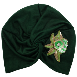 Twist Knot Flower Jewel Designer Turban