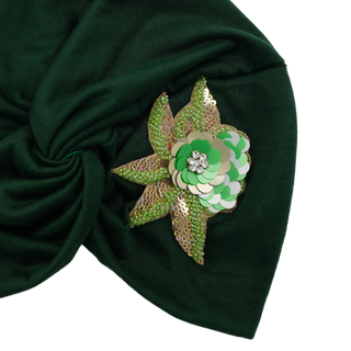 Twist Knot Flower Jewel Designer Turban