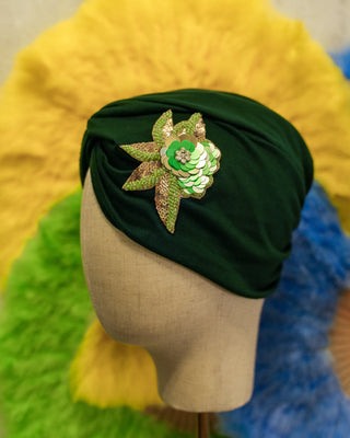 Twist Knot Flower Jewel Designer Turban