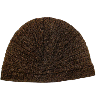 Semi-Sheer Shimmery Pleated Turban