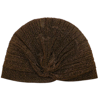 Semi-Sheer Shimmery Pleated Turban