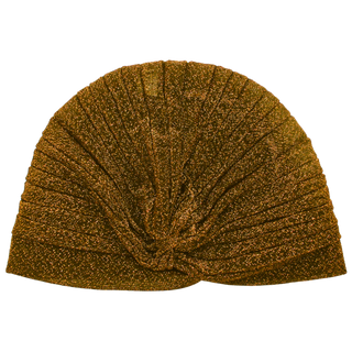 Semi-Sheer Shimmery Pleated Turban