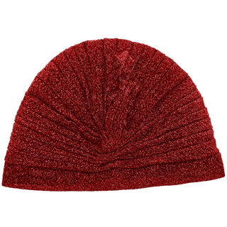 Semi-Sheer Shimmery Pleated Turban
