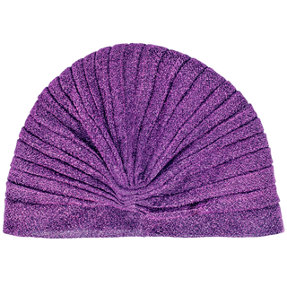 Semi-Sheer Shimmery Pleated Turban