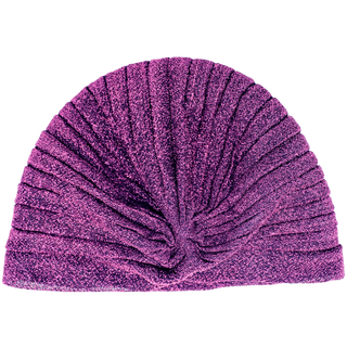 Semi-Sheer Shimmery Pleated Turban