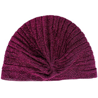 Semi-Sheer Shimmery Pleated Turban