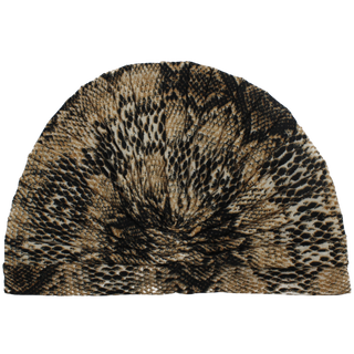 Reptile Print Pleated Cotton Turban