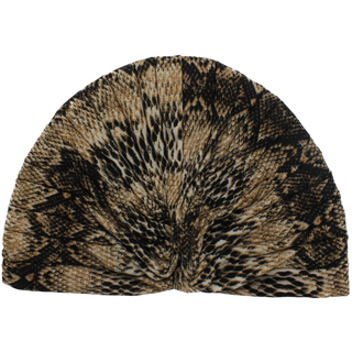 Reptile Print Pleated Cotton Turban