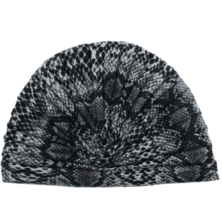 Reptile Print Pleated Cotton Turban