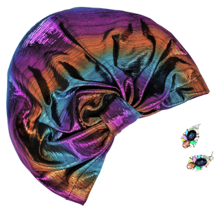 Metallic Multicolor Print Runway Turban