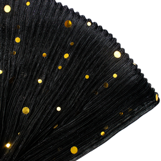 Sheer Pleated Gold Sequin Turban