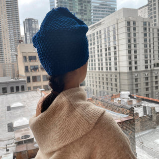 Knit Turban Feathers Pearls