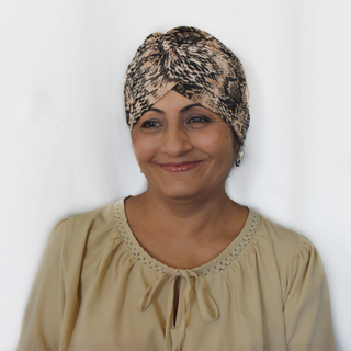 Reptile Print Pleated Cotton Turban