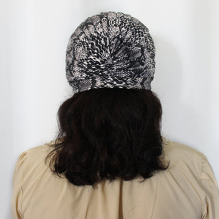 Reptile Print Pleated Cotton Turban