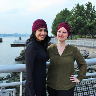 Semi-Sheer Shimmery Pleated Turban